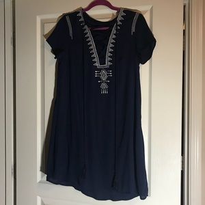 H&M dress navy blue with Aztec print